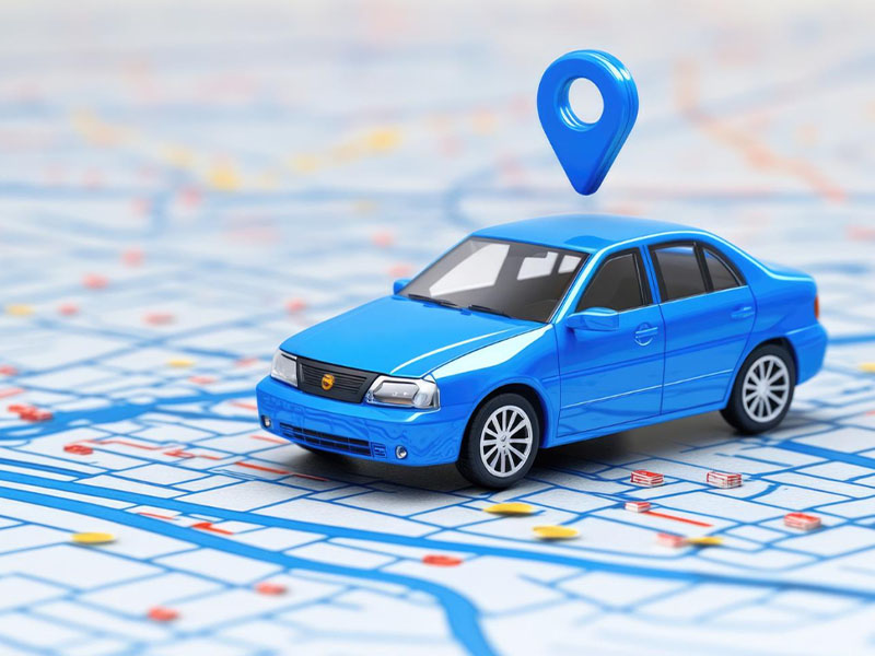 GPS tracker for car showing real-time vehicle location